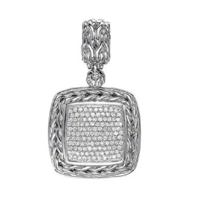 John Hardy Women's Classic Medium Square Pendant 0.72 Carat - Hbp92371di In Silver-tone