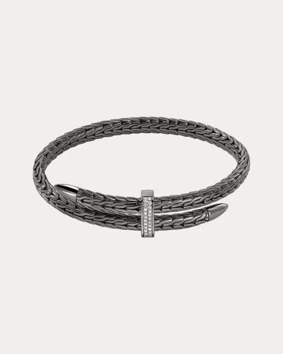 JOHN HARDY WOMEN'S DIAMOND BLACKENED SPEAR PAVÉ FLEX CUFF