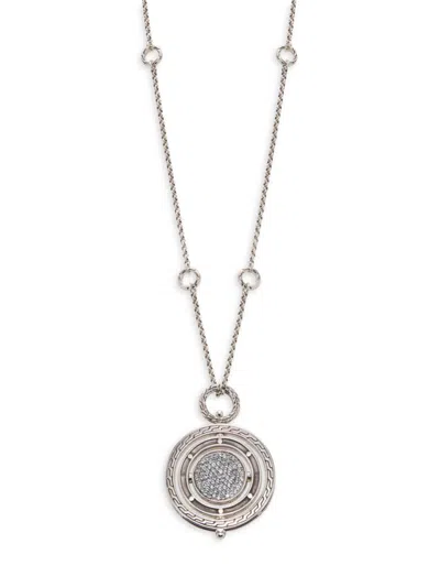 John Hardy Women's Essentials Dot Moon Door Silver & Aquamarine Pendant Necklace