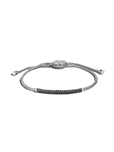 John Hardy Women's Essentials Sterling Silver, Treated Black Sapphire & Black Spinel Bolo Bracelet In Metallic