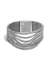 John Hardy Sterling Silver Classic Chain Multi-row Bracelet In Metallic
