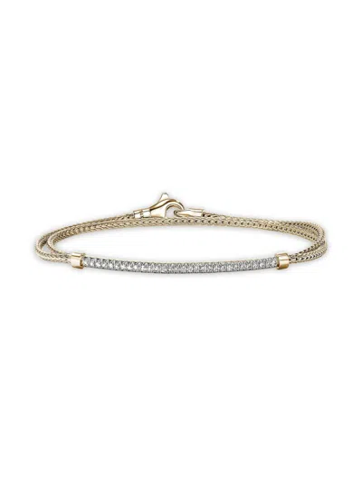 John Hardy Women's Jh Essentials Pavé 14k Yellow Gold & 0.24 Tcw Diamond Wrap Bracelet In Metallic