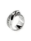 John Hardy Sterling Silver Jh Essential Crossover Ring In Metallic