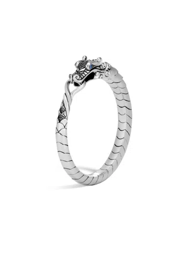 John Hardy Women's Legends Naga Blue Sapphire & Silver Dragon Bangle