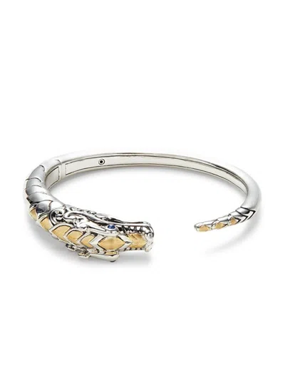 John Hardy Women's Legends Naga Sterling Silver, 18k Yellow Gold & Sapphire Hinge Cuff Bracelet