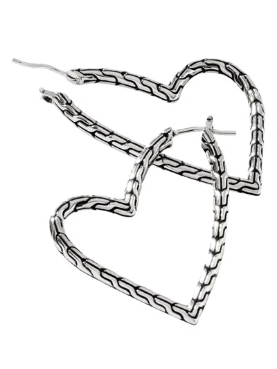 John Hardy Women's Manah Sterling Silver J Hoop Earrings