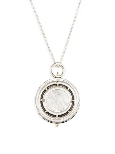 John Hardy Women's Moon Door 18k Bonded Yellow Gold, Silver, Sapphire & Mother-of-pearl Necklace In Metallic