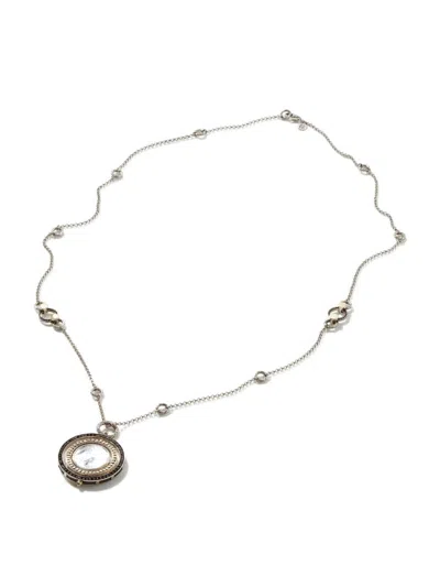 John Hardy Women's Moon Door Sterling Silver, 18k Gold, Black Sapphire, Spinel & Mother-of-pearl Pendant Neckla