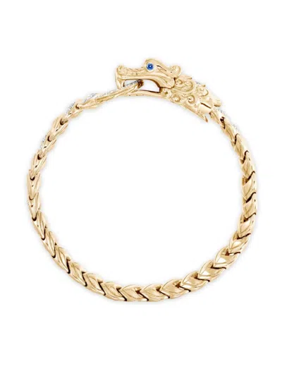 John Hardy Women's Naga 18k Yellow Gold, Blue Sapphire & 0.46 Tcw Diamond Bracelet