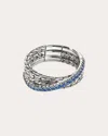 John Hardy Sterling Silver Jh Essential Crossover Diamond Ring In Silver