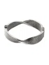 John Hardy Carved Chain 14.5mm Hinged Bangle Bracelet In Silver