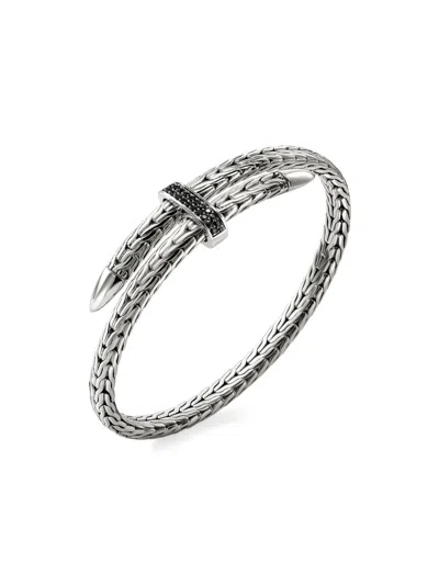 John Hardy Women's Spear Flex Sterling Silver & Black Sapphire Cuff
