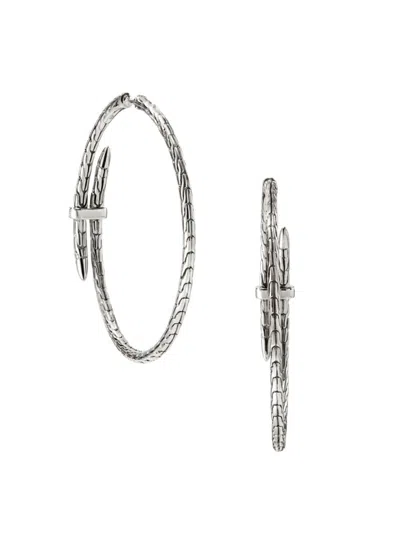 John Hardy Women's Spear Sterling Silver 0.12 Tcw Diamond Hoop Earrings/45mm