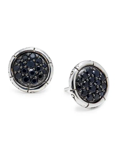 John Hardy Women's Sterling Silver & Black Sapphire Stud Earrings