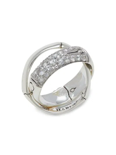 John Hardy Women's Sterling Silver & Sapphire Interlocking Bamboo Ring In Metallic