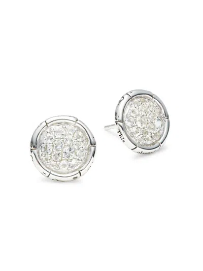 John Hardy Women's Sterling Silver & White Topaz Stud Earrings