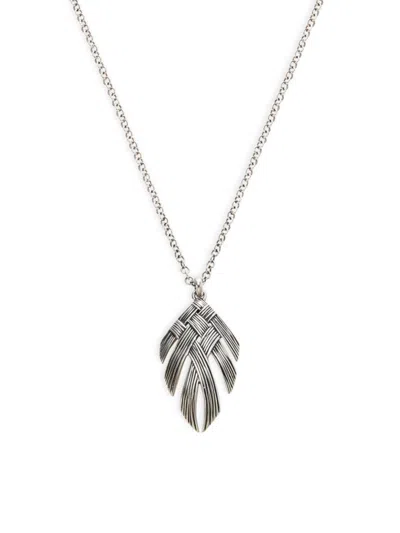 John Hardy Women's Sterling Silver Bamboo Texture Pendant Necklace In Gray