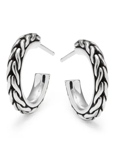 John Hardy Women's Sterling Silver Braided Hoop Earrings