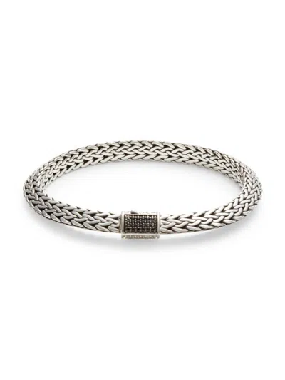 John Hardy Women's Sterling Silver, Diamond, Black Sapphire & Black Spinel Bracelet In Metallic