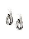 JOHN HARDY WOMEN'S STERLING SILVER DIAMOND EMBOSSED LINK-DROP EARRINGS