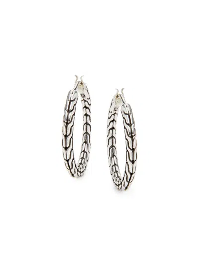 John Hardy Women's Sterling Silver Engraved Hoop Earrings In Metallic
