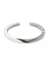 John Hardy Twisted Pave 6mm Kick Cuff Bracelet In Silver