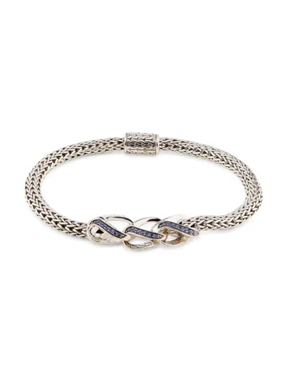 John Hardy Women's Surf Silver & Blue Sapphire Station Bracelet In Metallic