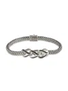 John Hardy Women's Surf Silver, Black Sapphire & Black Spinel Knot Bracelet In Silver