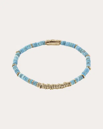John Hardy 14ky Heishi Turquoise Bead Bracelet Buggs900984tqxum In Yellow