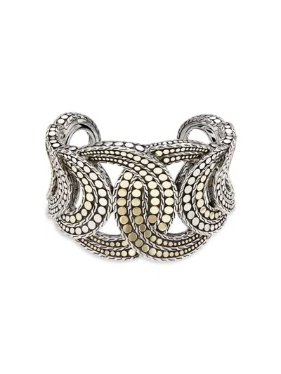 John Hardy Women's Two Tone 18k Yellow Gold & Sterling Silver Dot Cuff Bracelet