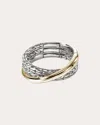 John Hardy Jh Essential Crossover Ring In Silver