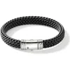 John Hardy Men's Silver Icon Woven Rubber Bracelet In Silver
