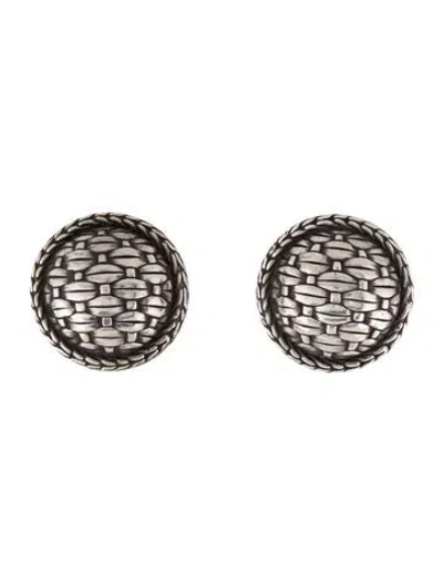 Pre-owned John Hardy Woven Circle Clip-on Earrings In Multi