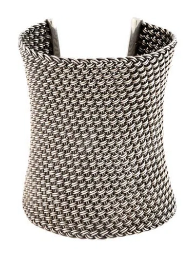 Pre-owned John Hardy Woven Wide Cuff Bracelet, 6" In Multicolor