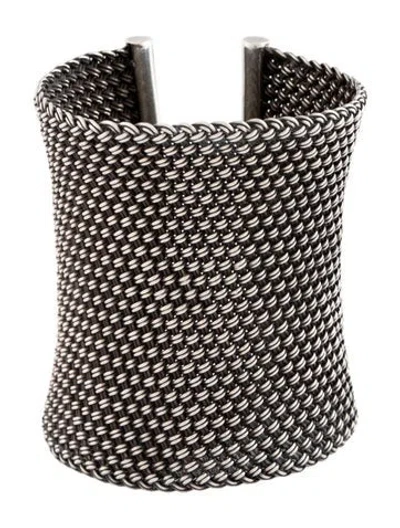 Pre-owned John Hardy Woven Wide Cuff Bracelet, 6.25" In Multicolor