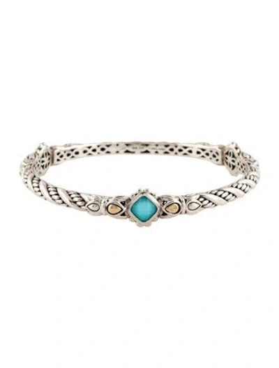 Pre-owned John Hardy X Jai Quartz Doublet Bangle Bracelet, 8" In Multicolor