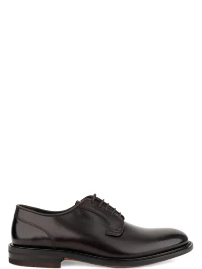 John Harrison Brown Closed Lace-up Polished Leather Formal Shoes In Black