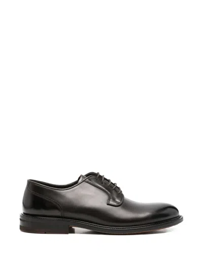 John Harrison Lace-up Leather Derby Shoes In Black