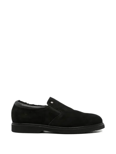 John Harrison Shearling-lined Suede Loafers In Multi