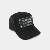 John Hatter & Co. John Hatter Co John Hatter & Co Work Hard Play Harder Trucker Hat In Black