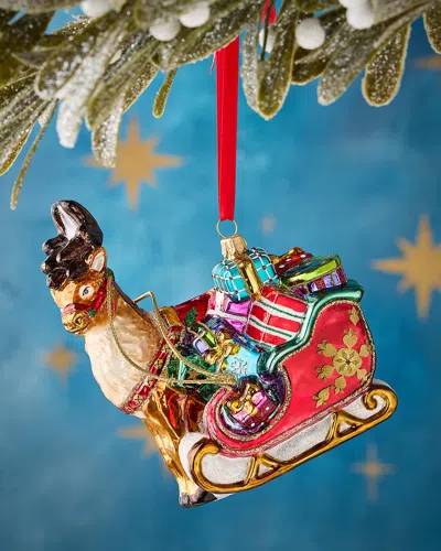 John Huras Reindeer And Sleigh Ornament