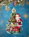 John Huras Santa On A Toy Pedestal Ornament