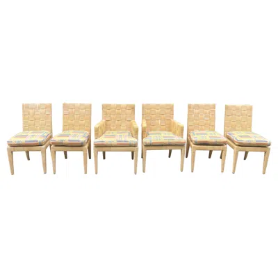 Pre-owned John Hutton Donghia Block Island Vintage Six  Cane Dining Chairs In Brown