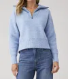 John & Jenn Atlas Collar Sweater In Winter Blue In Multi
