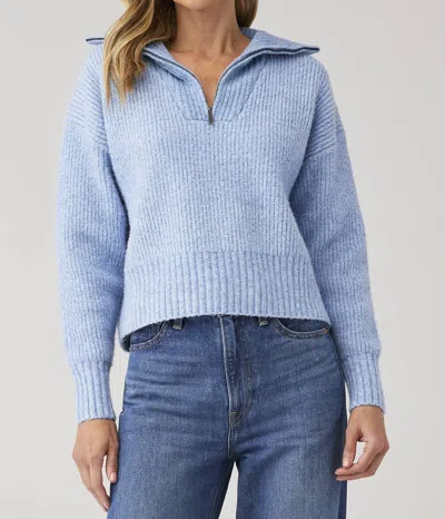 John & Jenn Atlas Collar Sweater In Winter Blue In Multi