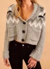 John & Jenn Brady Fair Isle Cardigan In Honeycomb In Multi