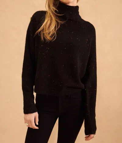 John & Jenn Emmett Speckled Turtleneck Sweater In Black