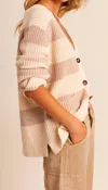 John & Jenn Mckay Cardigan In Iced Latte In Multi