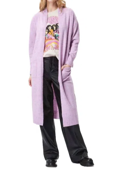 John & Jenn Renn Long Open Knit Cardigan In Purple Rhapsody In Multi
