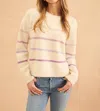 John & Jenn Roscoe Sweater In Violet Pearl In Multi